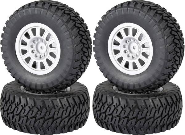 Reely 1:10 Buggy kompletní kola Blokový profil 12paprskový stříbrná 4 ks