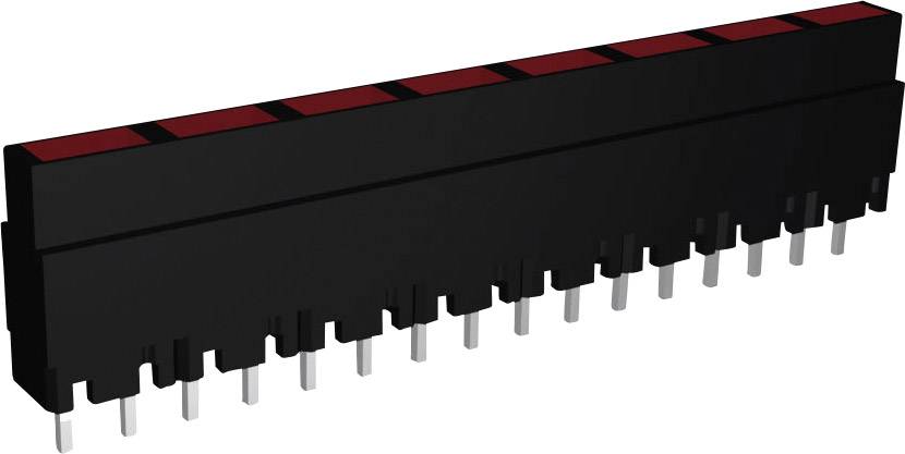 Černený LED display s dělenými segmenty v červené barvě. Vhodný pro elektronické displeje nebo vizualizaci zařízení.