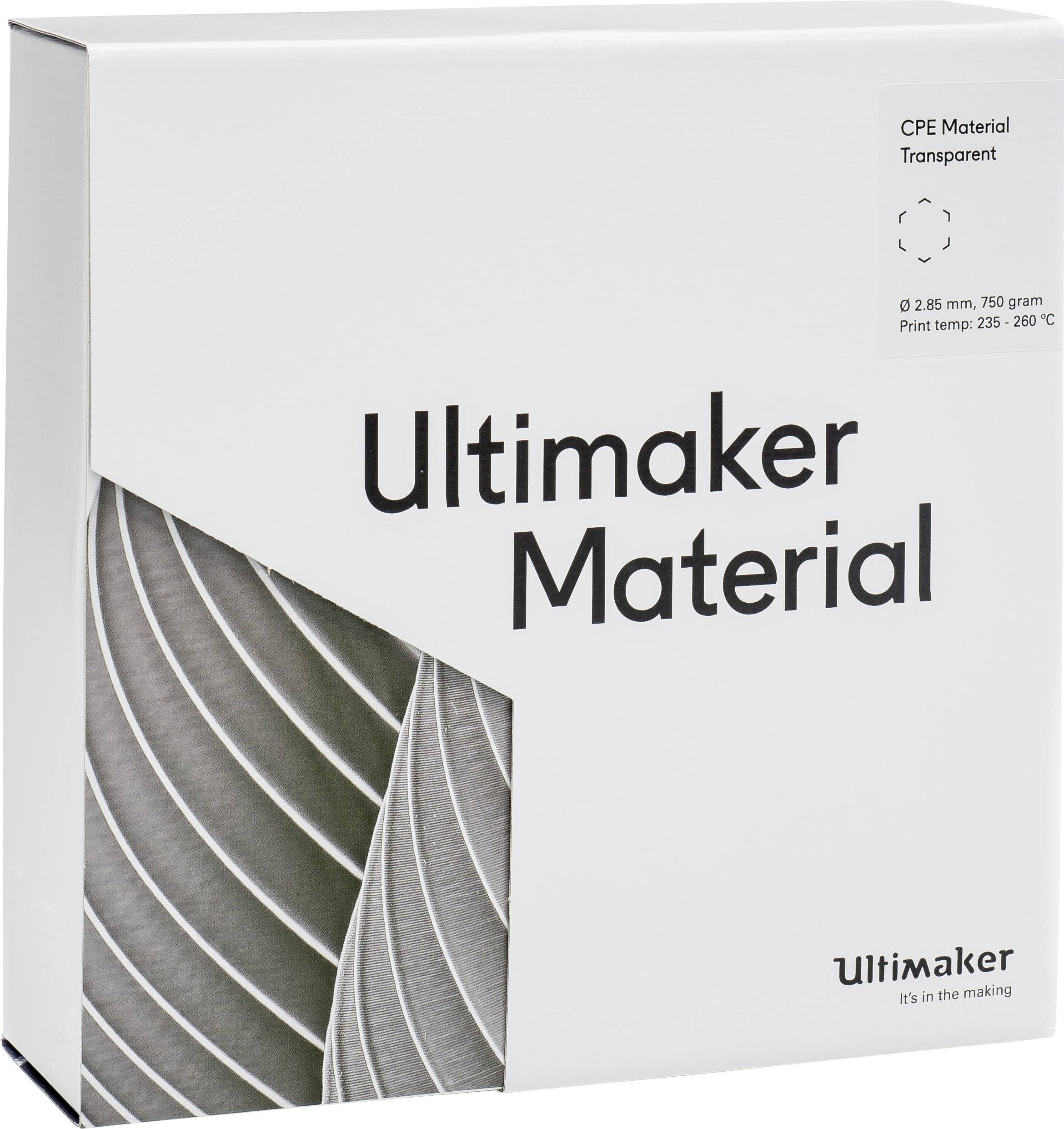 UltiMaker CPE - M0188 Transparent 750 - 201273 vlákno pro 3D tiskárny CPE 2.85 mm 750 g transparentní 1 ks-2