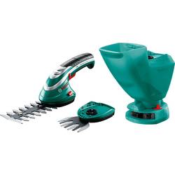 Akumulátorová nůžky na trávu, nůžky na keře Li-Ion akumulátor Bosch Home and Garden Set Isio + épandeur universel