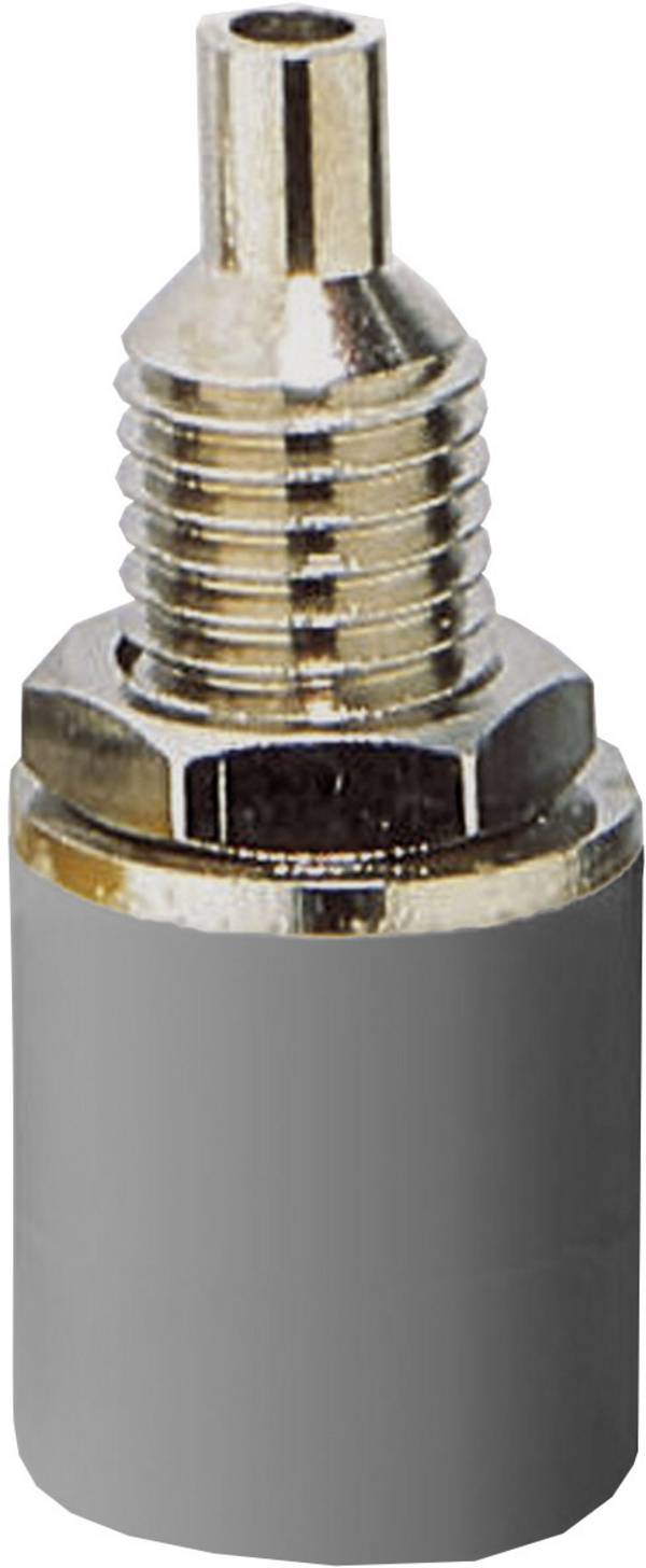 TRU COMPONENTS zdířka pro banánek zásuvka, vestavná vertikální Ø pin: 4 mm šedá 1 ks