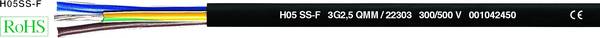HELU 22291 vysokoteplotní kabel H05SS-F 3 G 0.75 mm² černá metrové zboží