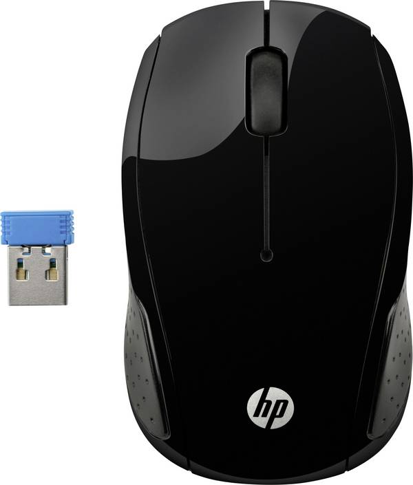 HP Wireless 200 optická myš, přenos bezdrátový, 3 tlačítko, 1000 dpi, černá