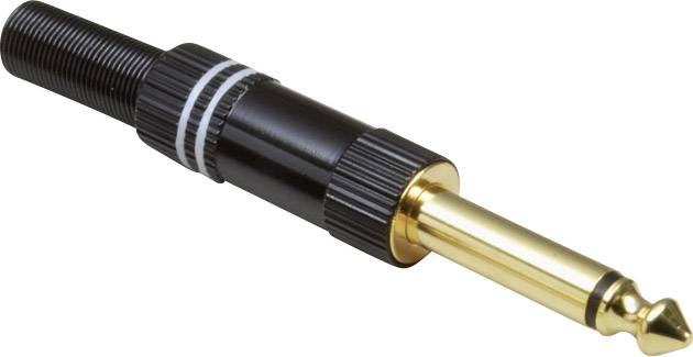 BKL Electronic 0102011 jack konektor 6.35 mm zástrčka, rovná Pólů: 2 mono černá, bílá 1 ks