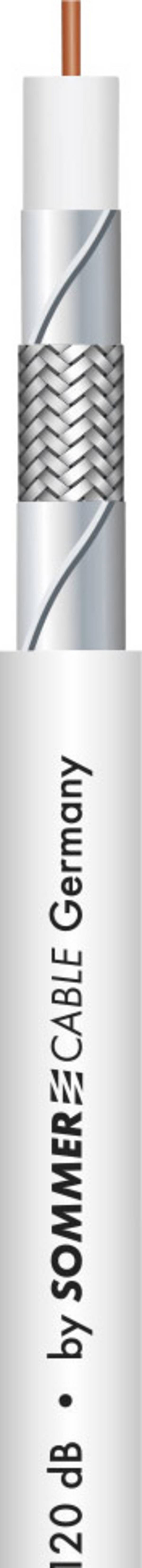 Sommer Cable RG6, 601-0970C koaxiální kabel, vnější Ø: 6.8 mm, 75 Ω, 120 dB, bílá, metrové zboží