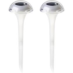 LED solární zahradní svítidlo RGBW Konstsmide Assisi 1, 2 W, IP44, bílá, nerezová ocel, sada 2 ks