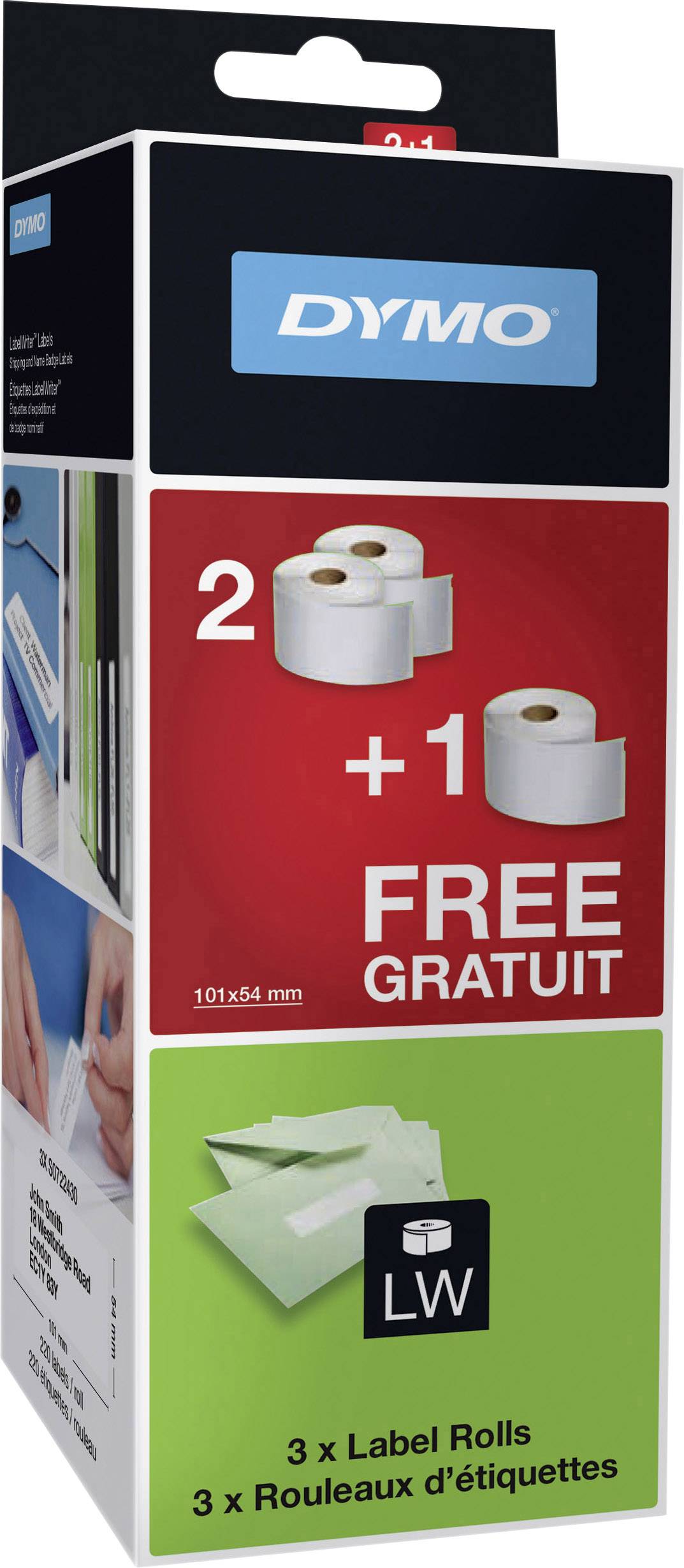 DYMO etikety v roli 2015540 101 x 54 mm papír bílá 660 ks trvalé přepravní štítky