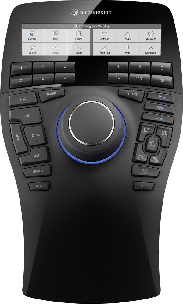 3Dconnexion SpaceMouse Enterprise  3D myš, přenos USB, 12 tlačítko, černá