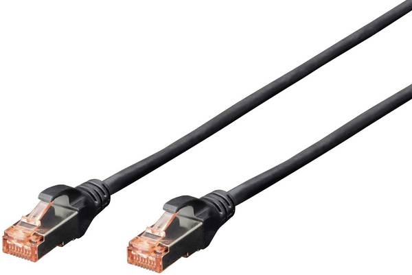 Digitus DK-1644-020/BL RJ45 síťové kabely, propojovací kabely CAT 6 S/FTP 2.00 m černá bez halogenů, kroucené páry , s ochranou, samozhášecí 1 ks