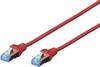 Digitus DK-1532-020/R RJ45 síťové kabely, propojovací kabely CAT 5e SF/UTP 2.00 m červená kroucené páry 1 ks