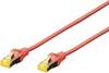 Digitus DK-1644-A-005/R RJ45 síťové kabely, propojovací kabely CAT 6A S/FTP 0.50 m červená bez halogenů, kroucené páry , s ochranou, samozhášecí 1 ks
