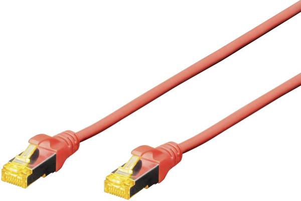 Digitus DK-1644-A-030/R RJ45 síťové kabely, propojovací kabely CAT 6A S/FTP 3.00 m červená bez halogenů, kroucené páry , s ochranou, samozhášecí 1 ks