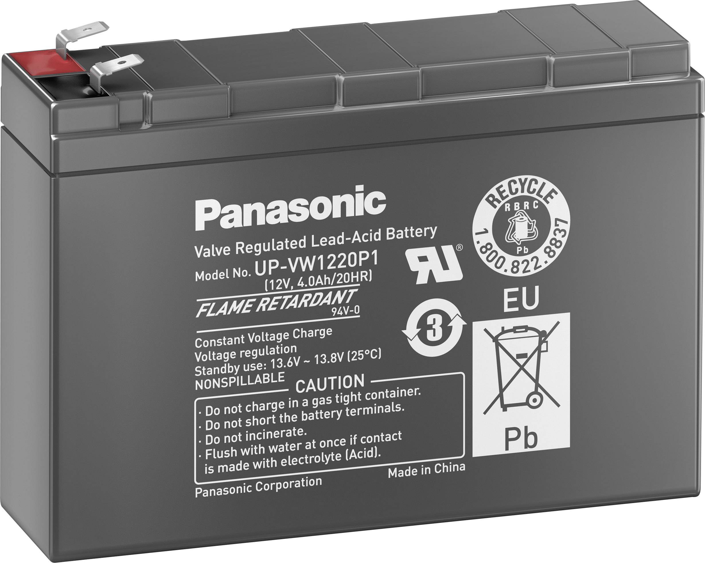 Panasonic High-Power UP-VW1220P1 olověný akumulátor 12 V 4 Ah olověný ...