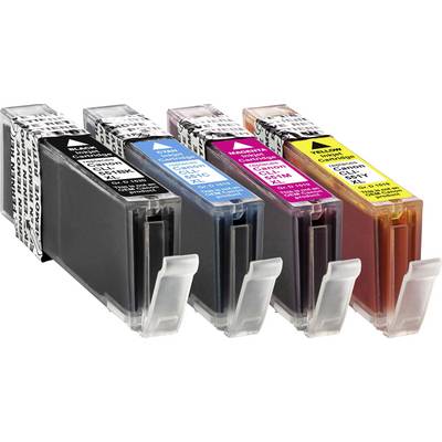 Basetech Ink náhradní Canon CLI-551BK XL, CLI-551C XL, CLI-551M XL, CLI551Y XL kompatibilní kombinované balení foto čern-0