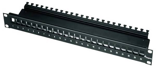 Telegärtner 100021497 24 portů síťový patch panel 483 mm (19") CAT 6A 1 U černá neosazený