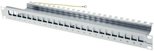 Telegärtner 100021492 24 portů síťový patch panel 483 mm (19") CAT 6A 1 U šedobílá (RAL 7035) neosazený