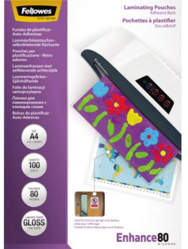 Fellowes laminovací folie A4 80 micron lesklý  100 ks