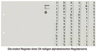 Leitz 1324 rejstřík DIN A4, nadměrná šířka A-Z bezdřevý papír šedá 360 karet 13240085