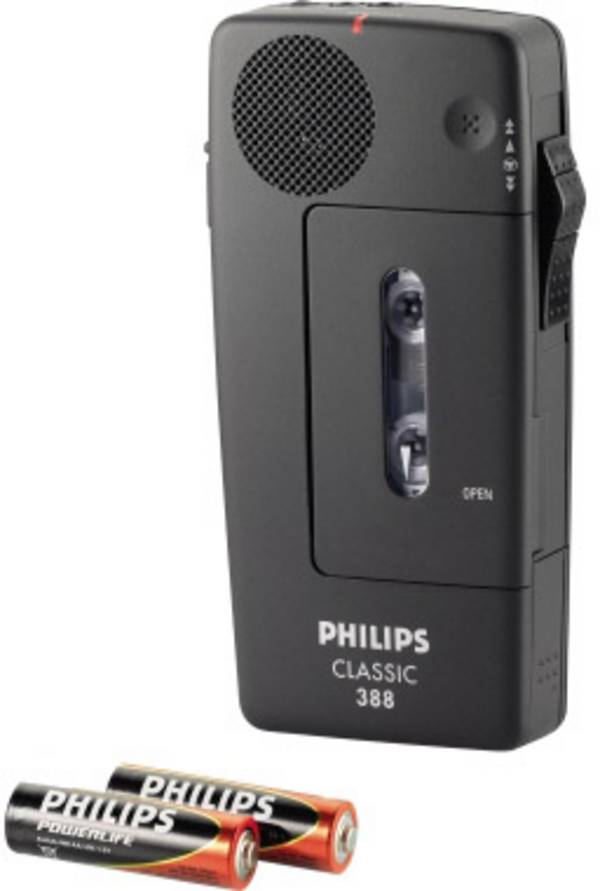 Philips Pocket Memo 388 Classic analogový diktafon Maximální čas nahrávání 30 min černá vč. poutka pro přenášení