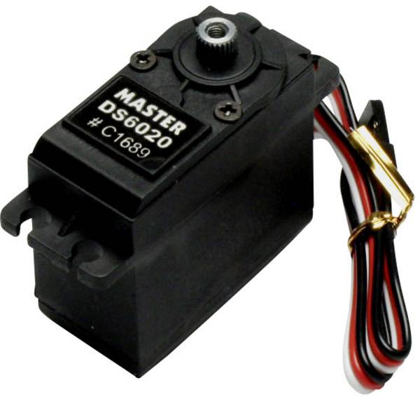 Master Modellbau standardní servo DS6020 MG digitální servo Materiál převodovky: titan Zásuvný systém: uni (Graupner/JR/Futaba)
