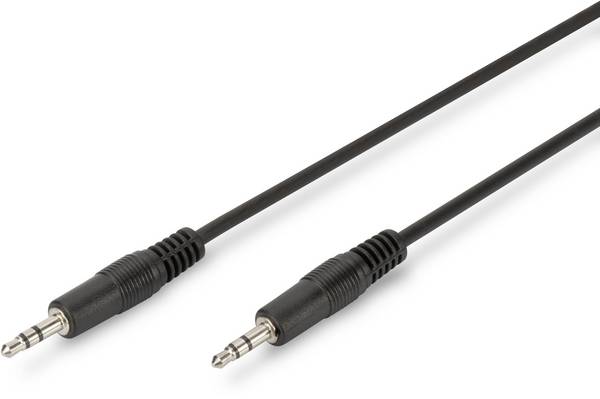 Digitus AK-510100-015-S jack audio kabel [1x jack zástrčka 3,5 mm - 1x jack zástrčka 3,5 mm] 1.50 m černá kulatý, nestíněný