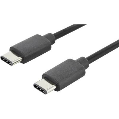 Dva černé USB-C konektory vedle sebe na bílém pozadí.