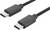 Dva černé USB-C konektory vedle sebe na bílém pozadí.