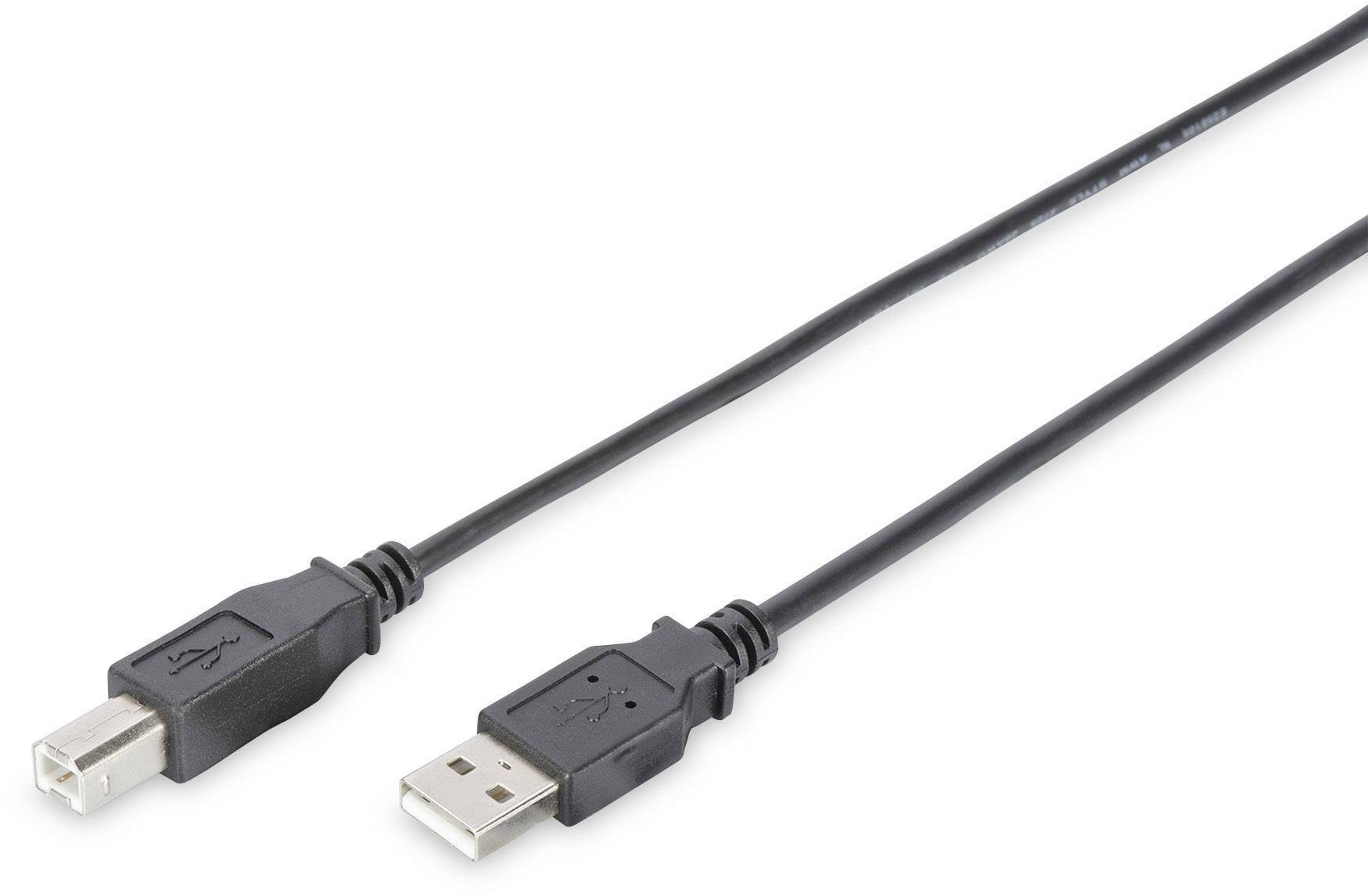 Digitus USB kabel USB 2.0 USB-A zástrčka, USB-B zástrčka 5.00 m černá kulatý, dvoužilový stíněný DB-300105-050-S