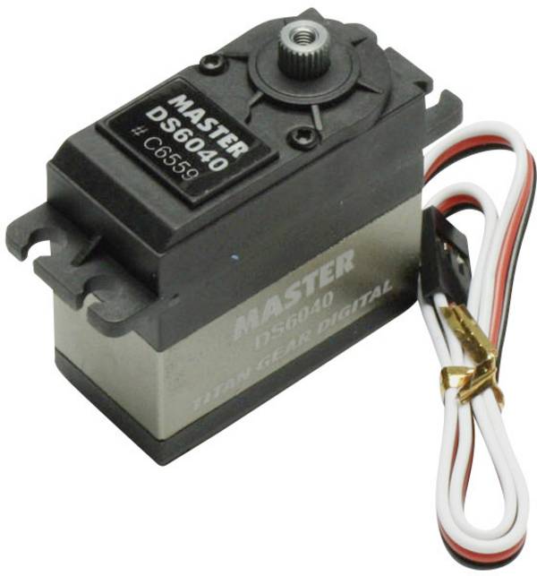 Master Modellbau standardní servo DS6040 TG digitální servo Materiál převodovky: titan Zásuvný systém: uni (Graupner/JR/Futaba)