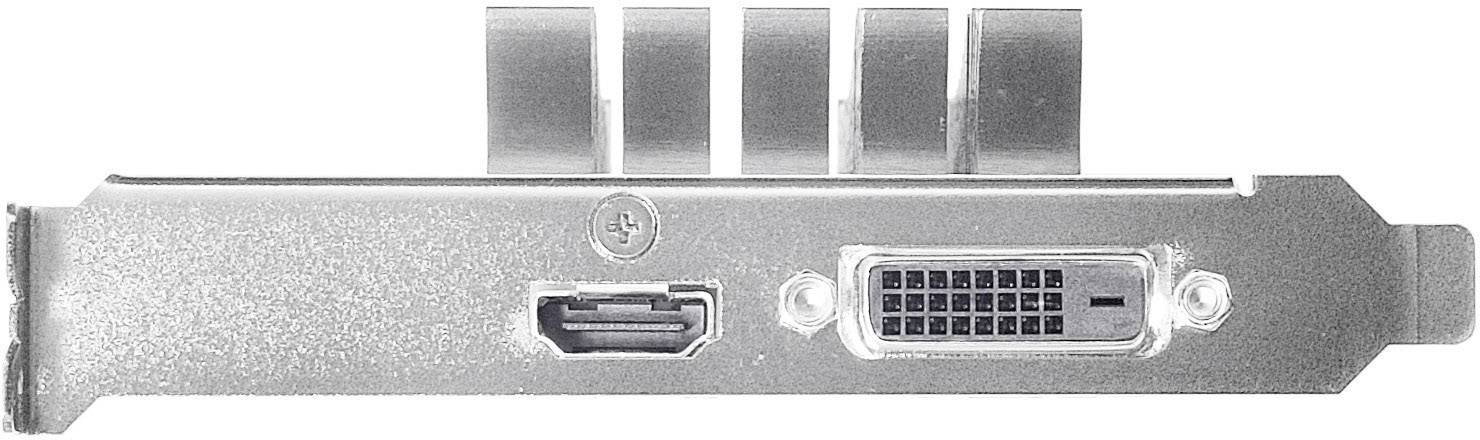 Zadní strana grafické karty s HDMI a DVI porty, používaná pro připojení monitorů nebo televizorů.