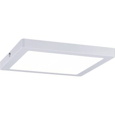 Čtvercové ploché LED stropní svítidlo v bílé barvě, mírně nakloněné do pohledu.