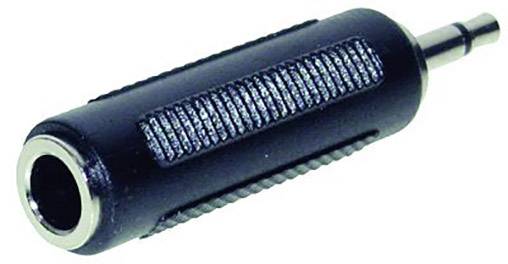Černý audio adaptér jack konektoru s 3,5mm zdířkou a vroubkovanou rukojetí pro zesílení připojení.