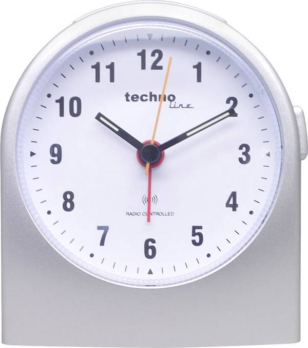 Techno Line  WT 753  DCF  budík  stříbrná  časů buzení 1  Fluorescentní hodinová ručička  1 čas časovače