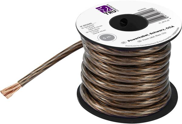 TRU COMPONENTS 1572240 zemnicí kabel, 1 x 6 mm², černá, 5 m