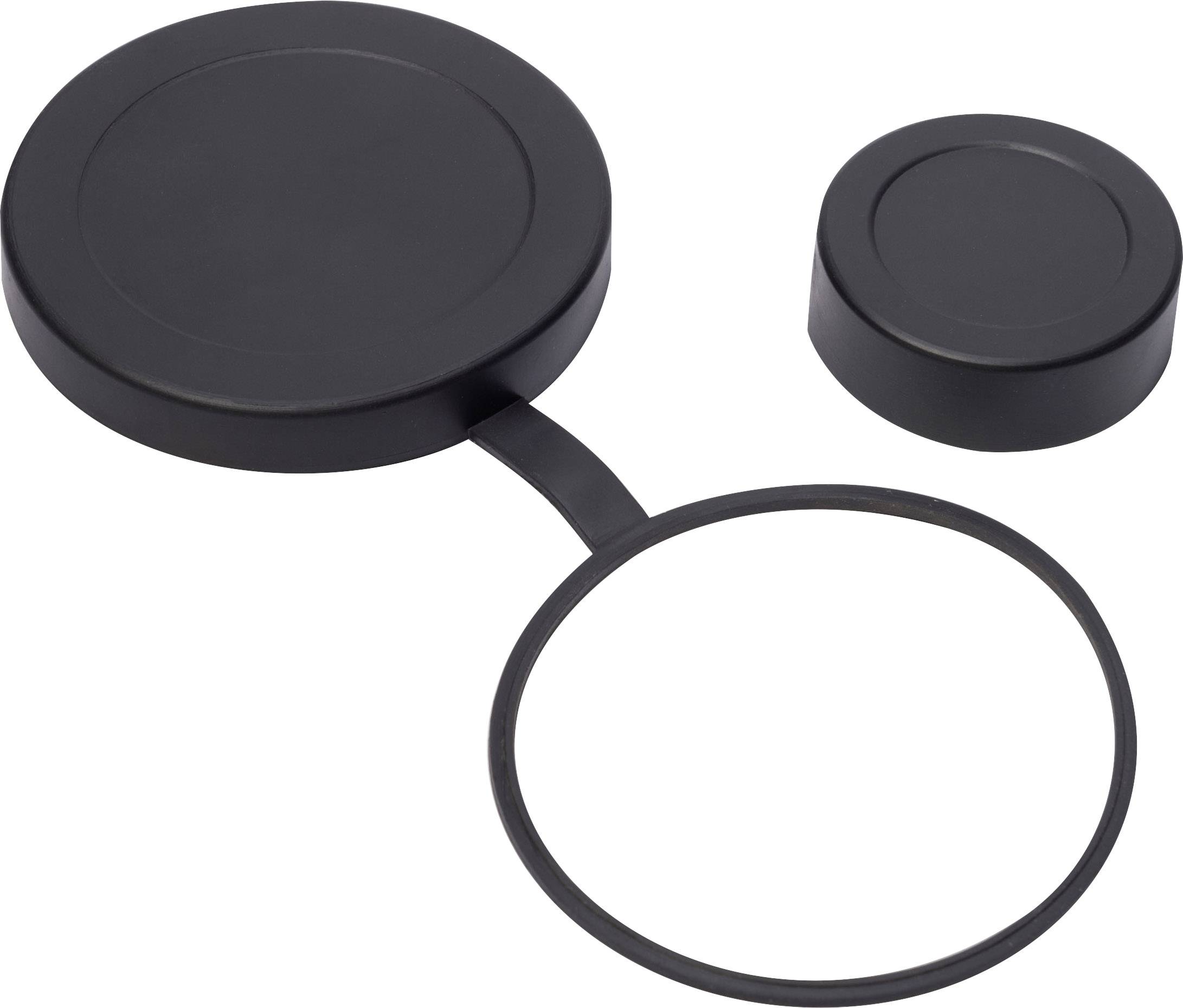 Černý magnetický kryt s odnímatelným víčkem, vhodný pro ochranu otevřených konektorů před prachem a nečistotami.