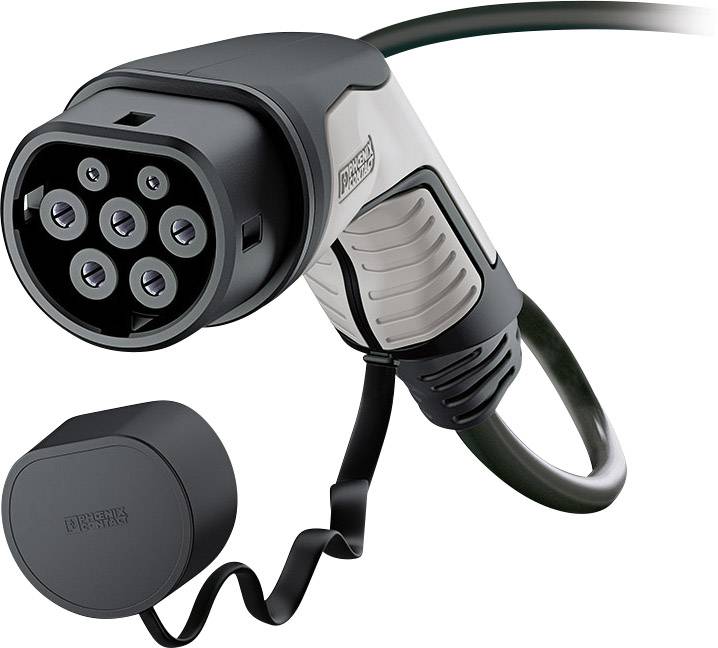 Nabíjecí kabel pro elektromobily s sedmipólovým konektorem a odnímatelným ochranným krytem.