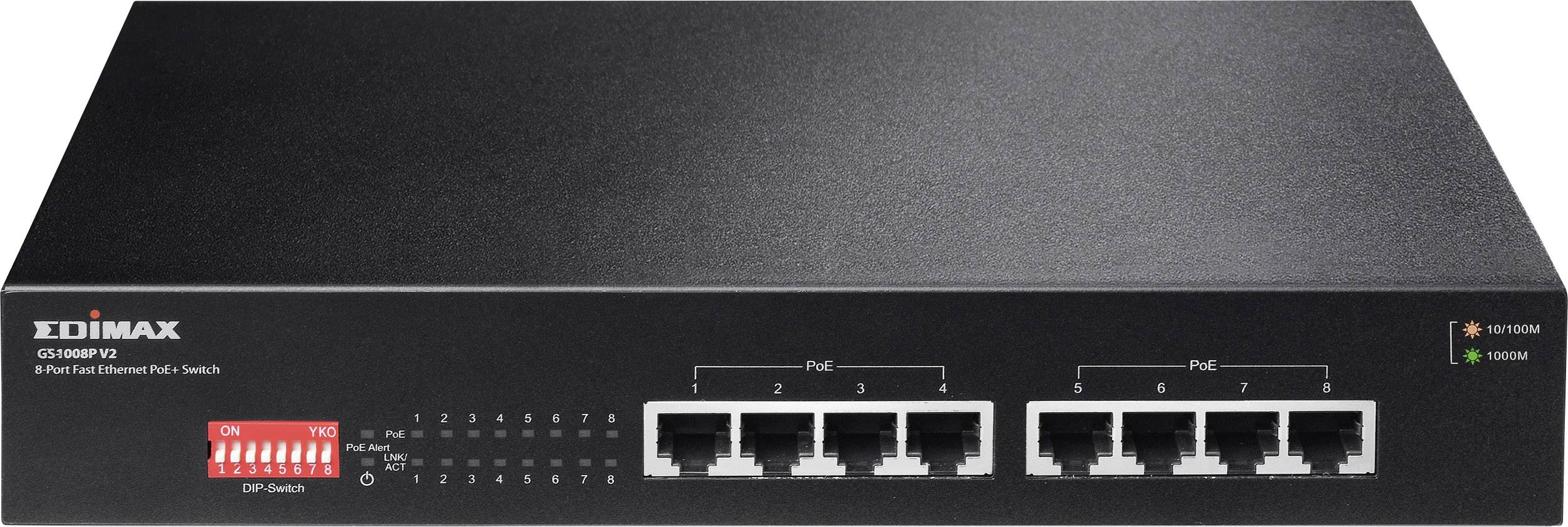 EDIMAX GS-1008P V2 GS-1008P V2 síťový switch 8 portů 10 MBit/s funkce PoE