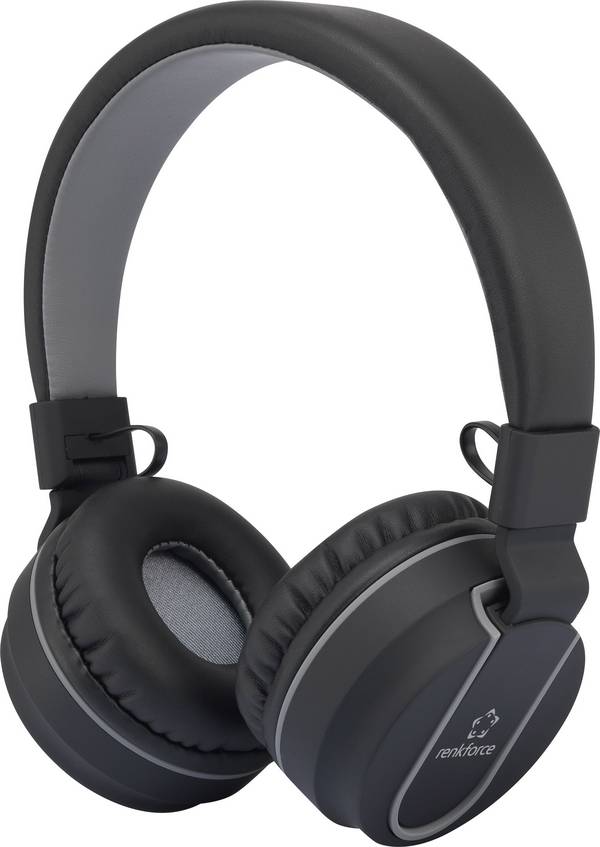 Renkforce RF-BTK-100  Headset otevřená (On Ear) Bluetooth®  černá, šedá  headset, složitelná