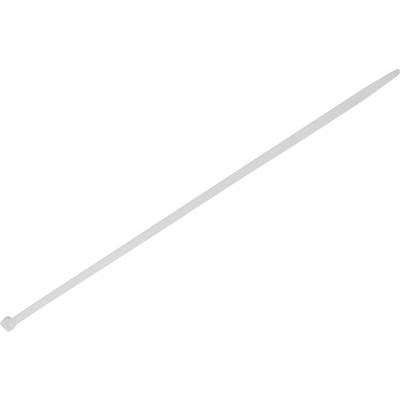 Dlouhý bílý kabelový svazovací pásek leží diagonálně.