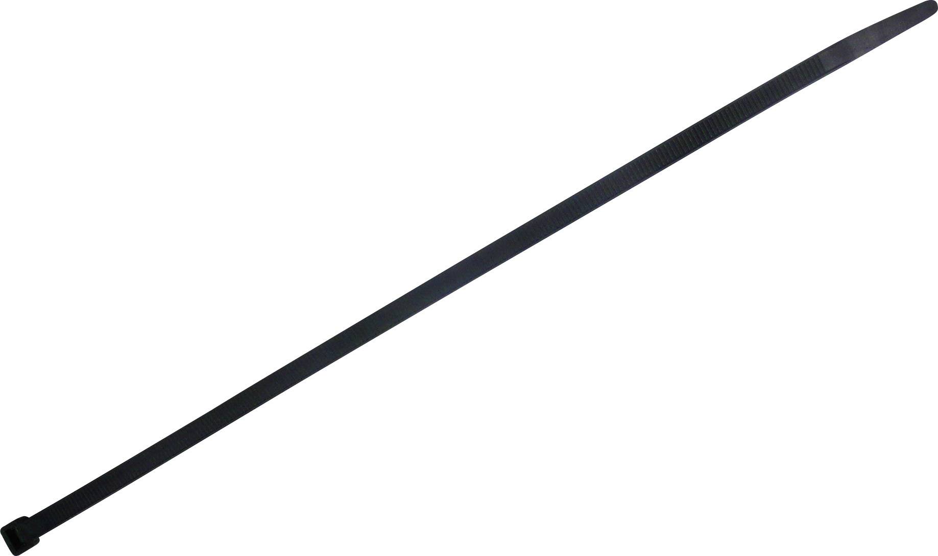 TRU COMPONENTS 1578092, stahovací pásky, 8.80 mm, 500 mm, černá, žárově stabilizované , 100 ks