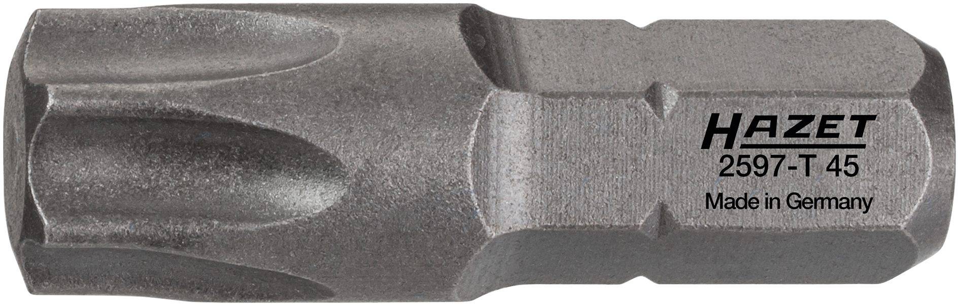 Bit von Hazet, typ 2597-T 45, s profilem Torx, vyrobeno v Německu.