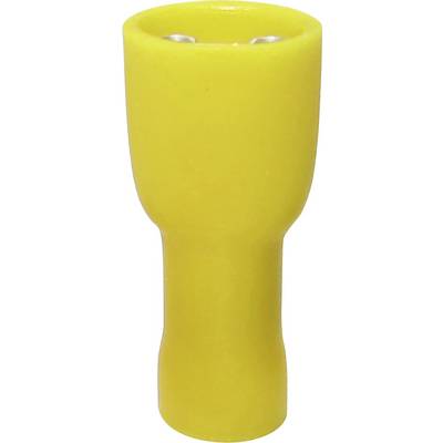 Žluté izolované PVC spojky kabelů, válcovitého tvaru, vhodné pro elektrické spoje kabelů.