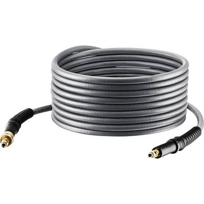 Šedý spirálový kabel s dvěma konektory, jeden černý a jeden zlatavý, na bílém pozadí.