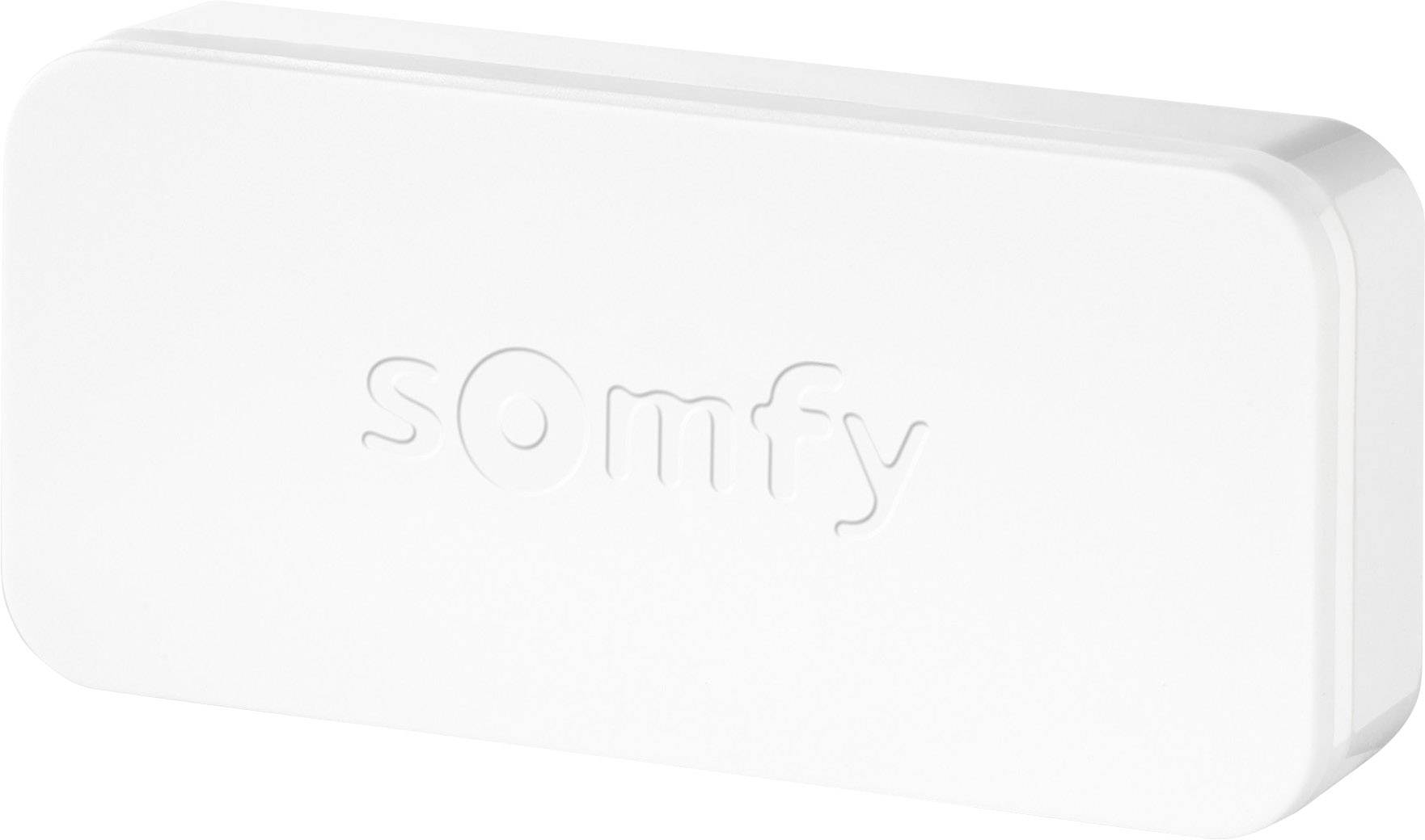 Bílé obdélníkové zařízení s nápisem 'Somfy'.