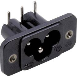 Síťová IEC zástrčka C13/C14 TRU COMPONENTS TC-2512016, C6, zástrčka, vestavná úhlová, 2.5 A, 250 V, černá