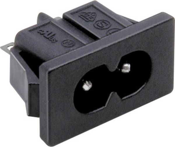 TRU COMPONENTS TC-2512023 IEC zástrčka C13/C14 zástrčka, vestavná rovná Počet kontaktů: 2 2.5 A černá 1 ks