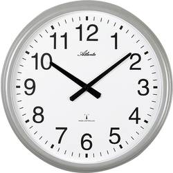 DCF nástěnné hodiny Atlanta Uhren 4449, vnější Ø 425 mm, stříbrná (matná)