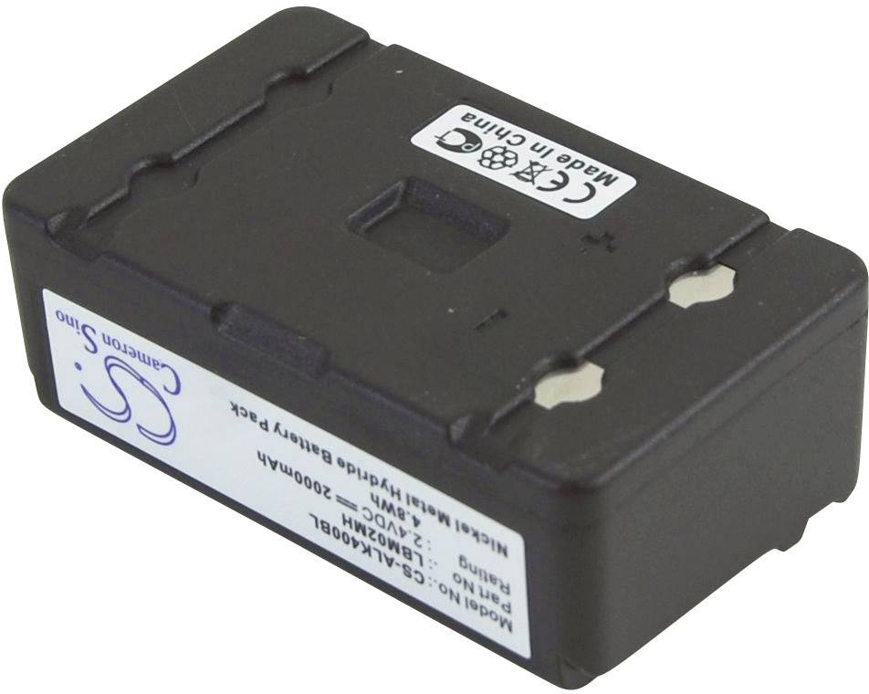 Černý, obdélníkový akumulátor s CE a recyklačními symboly, vyrobený v Číně. Štítek: 'Cameron Sino', model GA40, 2900mAh.