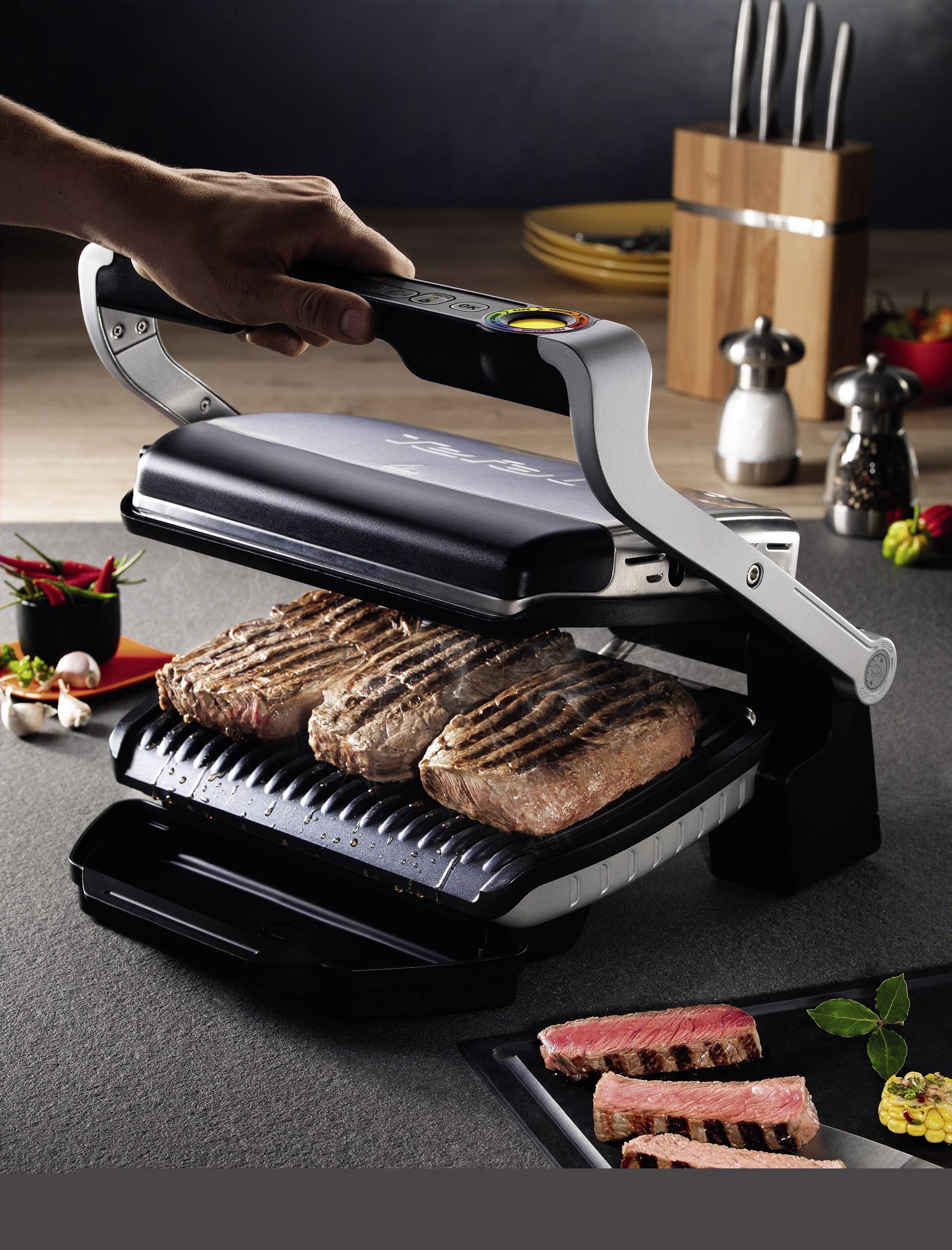 Tefal Optigrill+ elektrický gril, kontaktní gril, nerezová ocel kartáčovaná, černá-4