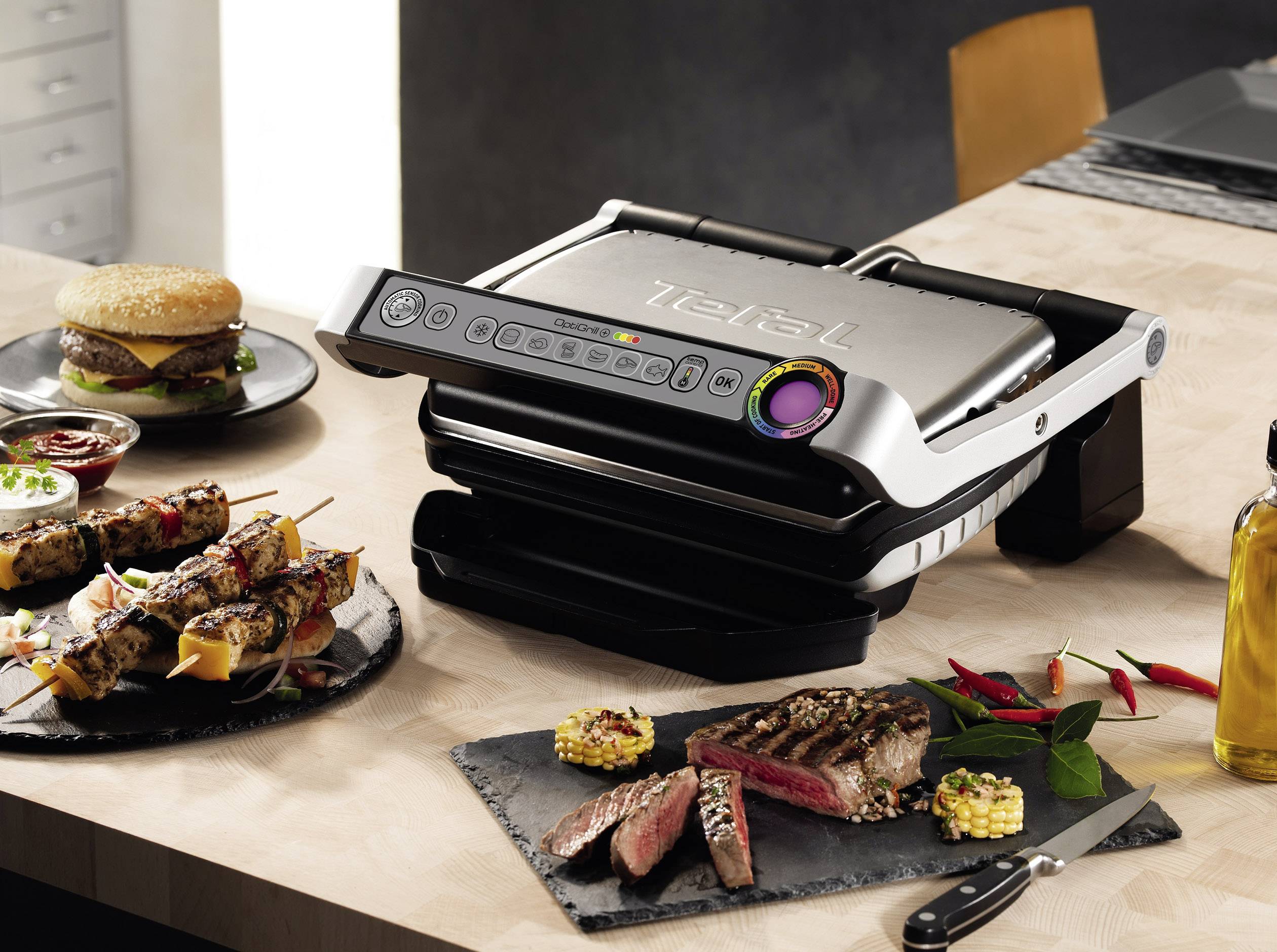 Tefal Optigrill+ elektrický gril, kontaktní gril, nerezová ocel kartáčovaná, černá-5
